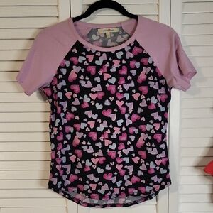 Wishful Park Pink and Black Heart Raglan Tee